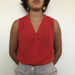 **SOLD ELSEWHERE: red sleeveless blouse (S)